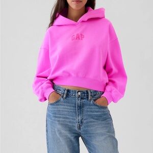 🩷🩷🩷  gap- VintageSoft Crop Logo Hoodie- size L 🩷🩷🩷